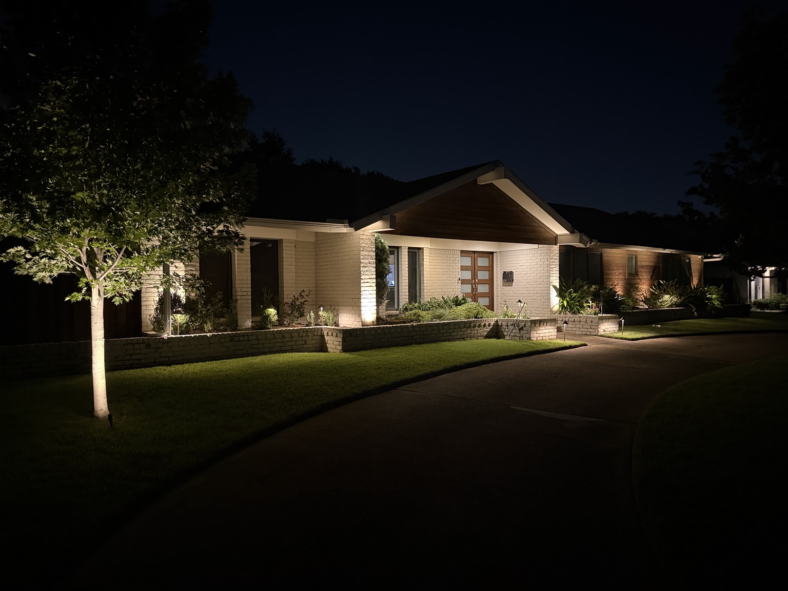 Modern home lighting front view